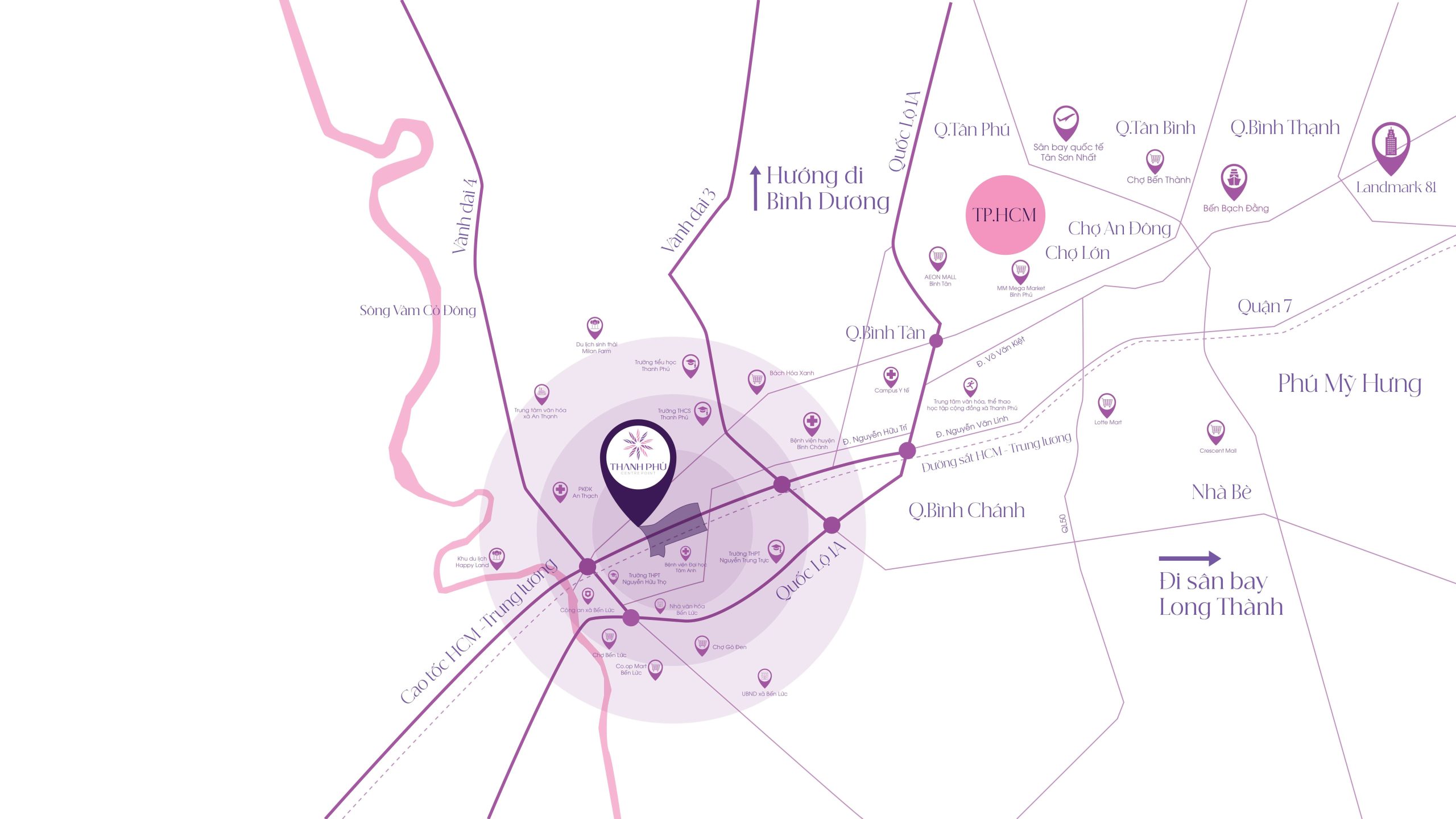 Vị trí chiến lược dự án Thanh Phú Centre Point tại Bến Lức Long An